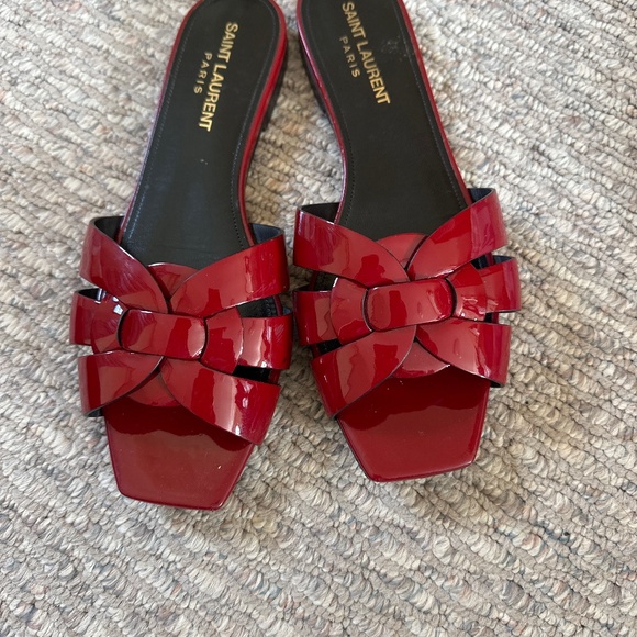Saint Laurent Shoes - Saint Laurent Women’s Slides Red Patent